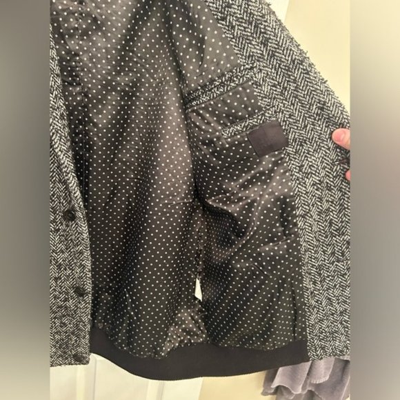 SOLD Munsoo Kwon Oversized Peacoat / Varsity Trim Jacket - Picture 3 of 7